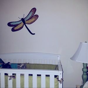 2 piece bedroom artwork (dragonfly, butterfly)